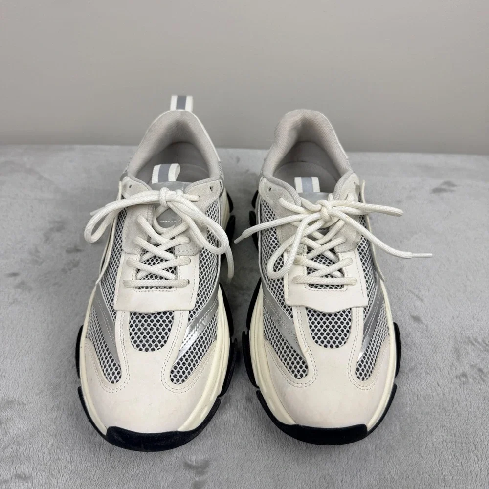 Steve Madden Possession Sneakers Men's 11 Cream Silver Chunky Dad Shoes POSS03S1